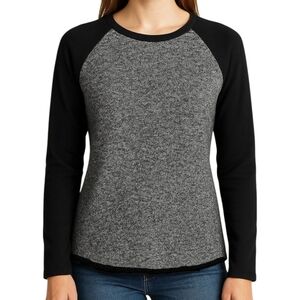 EDDIE BAUER Crewneck Sweatshirt Colorblock Black Raglan Gorpcore Women's Large